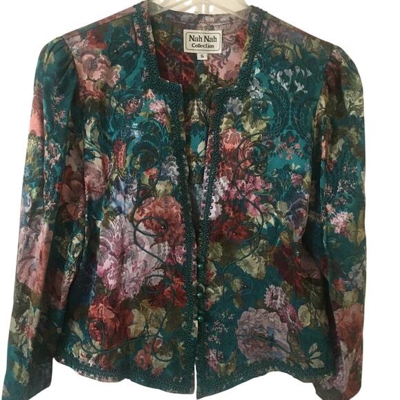 Vintage Nah Nah Collection Size 16 Floral Jacket/Blazer Beautiful Bric Brac - Picture 1 of 8